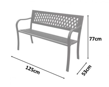 Elegantná záhradná lavička 125 x 53 x 77 cm