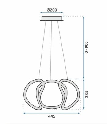 Elegantné moderné LED stropné svietidlo s diaľkovým ovládaním chróm