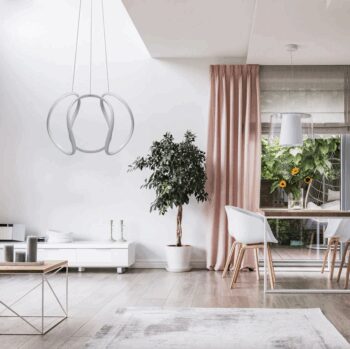 Elegantné moderné LED stropné svietidlo s diaľkovým ovládaním chróm