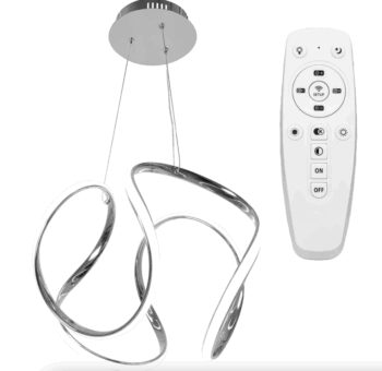 Elegantné moderné LED stropné svietidlo s diaľkovým ovládaním chróm