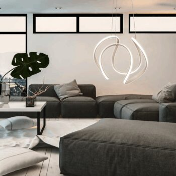 Elegantné moderné LED stropné svietidlo s diaľkovým ovládaním chróm