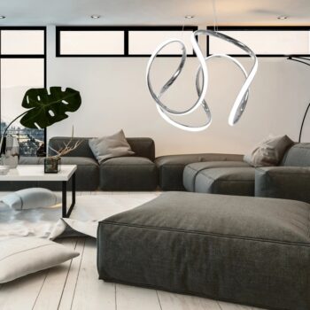 Elegantné moderné LED stropné svietidlo s diaľkovým ovládaním chróm