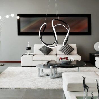 Elegantné moderné LED stropné svietidlo s diaľkovým ovládaním chróm
