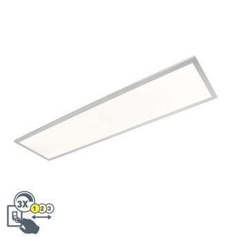 Elegantné obdĺžnikové stropné svietidlo chrómové vrátane LED IP44 - Flat