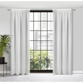 Elegantné závesy RAIN v bielej farbe so zavesením na riasiacu pásku 140 x 270 cm