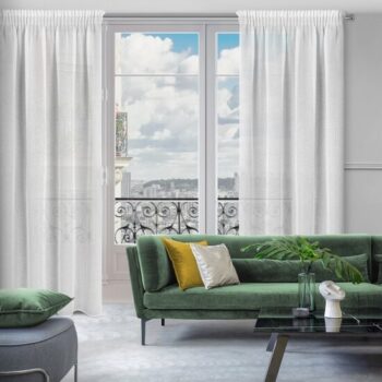 Elegantné závesy RAIN v bielej farbe so zavesením na riasiacu pásku 140 x 270 cm