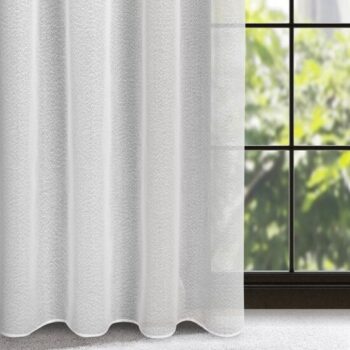 Elegantné závesy RAIN v bielej farbe so zavesením na riasiacu pásku 140 x 270 cm