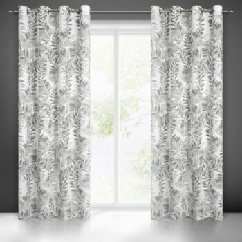 Elegantné závesy na kruhy so vzorom lístia 140 x 250 cm Šírka: 140 cm | Dĺžka: 250 cm