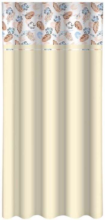 Elegantné závesy v jemnej farbe so vzorom farebných listov Dĺžka: 250 cm