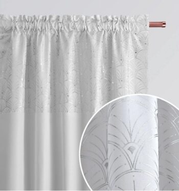 Elegantný biely vzorovaný záves 140x250 cm