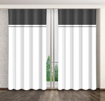 Elegantný čierno biely záves do obývačky Dĺžka: 270 cm