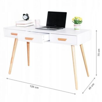Elegantný drevený stolík s 3 šuflíkmi