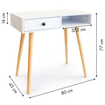 Elegantný drevený stolík so šuflíkom