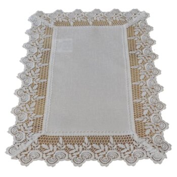 Elegantný obrus s jemnou tkaninou a širokou čipkou Šírka: 150 cm | Dĺžka: 300 cm