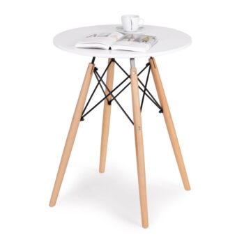 Elegantný okrúhly drevený stolík - 60 cm