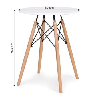 Elegantný okrúhly drevený stolík - 60 cm