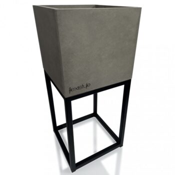 Elegantný šedý kovový kvetináč LOFT FIORINO 22X22X50 cm