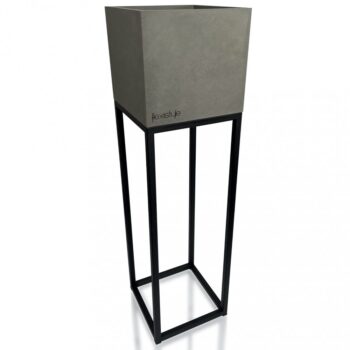 Elegantný vysoký kovový kvetináč v šedej farbe LOFT FIORINO 22X22X80 cm