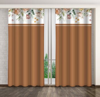 Elegantný záves s potlačou farebných kvetov Dĺžka: 250 cm