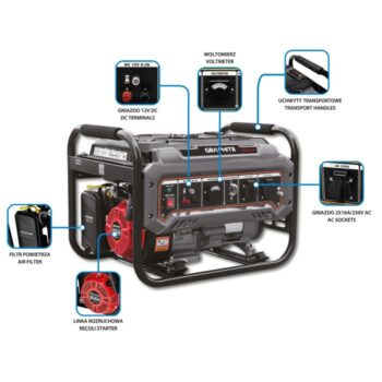 Elektrocentrála 2000W-2200W 58G904 GRAFIT