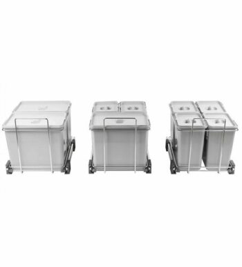 Elletipi Vstavaný odpadkový kôš ECOFIL - výsuvný s rámom, 8 + 8 + 8 l