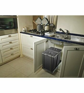 Elletipi Vstavaný odpadkový kôš ECOFIL - výsuvný s rámom, 8 + 8 + 8 l