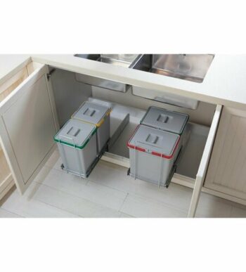 Elletipi Vstavaný odpadkový kôš ECOFIL - výsuvný s rámom, 8 + 8 + 8 l