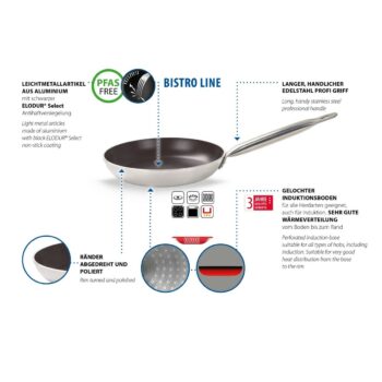 Elo 51668 Panvica WOK s pomocnou rukoväťou Bistro Line 28 cm