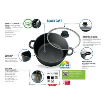 Elo 62440 Basic 4-dielna sada hliníkových hrncovBlack Cast