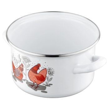 Emalia Pleszew Smaltovaný hrniec s pokrievkou Rubinka, 18 cm, 2,6 l