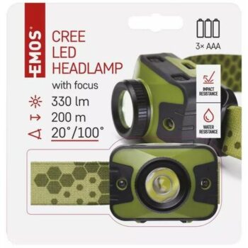 Emos P3539 LED čelovka CREE + RED LED s fokusom