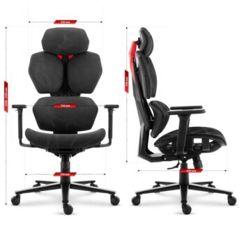 Ergonomická textilná otočná kancelárska stolička - HC-1010 Black