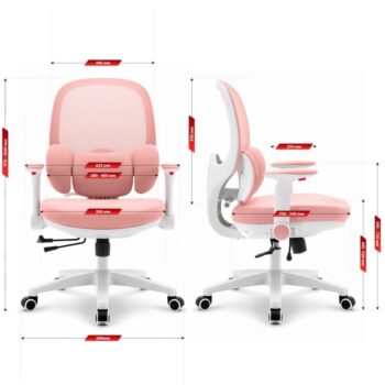 Ergonomické ružové detské kreslo HC-999 - látkové