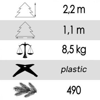 Exkluzívna zasnežená vianočná borovica so šiškami 220 cm