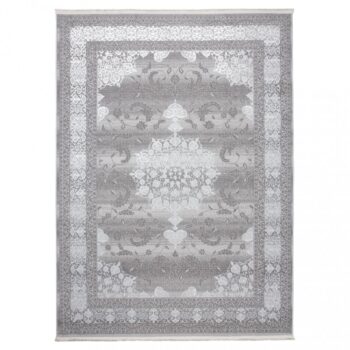 Exkluzívny bielo-sivý dizajnový interiérový koberec so vzorom Šírka: 160 cm | Dĺžka: 230 cm