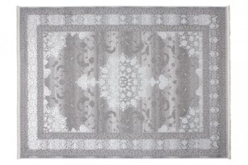 Exkluzívny bielo-sivý dizajnový interiérový koberec so vzorom Šírka: 80 cm | Dĺžka: 150 cm