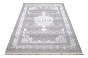 Exkluzívny bielo-sivý dizajnový interiérový koberec so vzorom Šírka: 80 cm | Dĺžka: 150 cm