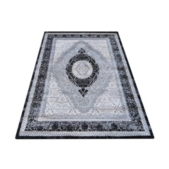 Exkluzívny koberec čiernej farby vo vintage štýle Šírka: 80 cm | Dĺžka: 150 cm