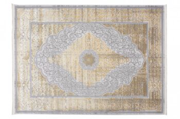 Exkluzívny moderný koberec sivej farby so zlatým orientálnym vzorom Šírka: 200 cm | Dĺžka: 300 cm