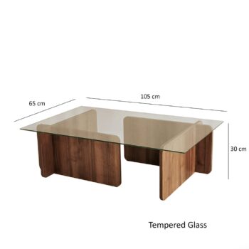 Konferenčný stolík FALL – Elegantný a funkčný doplnok pre vašu obývaciu izbuKonferenčný stolík FALL je ideálnym spojením jednoduchej elegancie a funkčnosti. Vďaka svojmu orechovému dekoru a modernému obdĺžnikovému tvaru dodá vašej obývacej izbe sofistikovaný vzhľad.Hlavné vlastnosti:Typ tovaru: konferenčný stolíkRozmer: 30 x 105 x 65 cmFarba: orechMateriál: melamín, VT laminát, skloHrúbka materiálu: 18 mmTvar: obdĺžnikovýDodatočné informácie: dodávame v demonteStolík FALL je navrhnutý na každodenné použitie a poskytuje dostatočne veľkú plochu na umiestnenie dekorácií, kníh alebo občerstvenia. Jeho kombinácia melamínu, VT laminátu a skla zaručuje kvalitné spracovanie a odolnosť voči opotrebovaniu.Orechový dekor dodáva stolíku teplý a prírodný vzhľad, ktorý sa hodí do rôznych štýlov interiérov, zatiaľ čo sklenené prvky pridávajú moderný a vzdušný dojem. Vďaka jeho kompaktným rozmerom sa stolík ľahko začlení do menších aj väčších miestností.Stolík je dodávaný v demontovanom stave s priloženým návodom na jednoduchú montáž, čo uľahčuje manipuláciu a inštaláciu.Objednajte si konferenčný stolík FALL ešte dnes a doprajte svojej obývačke štýlový a praktický doplnok!