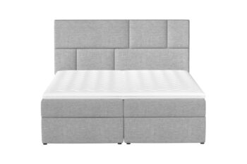 Posteľ FANCY patrí medzi boxspringové postele. Najvýraznejším prvkom je vyvýšené čelo postele, ktoré poskytne pohodlnú opierku hravy a ochráni stenu pred oderom. Jednoduché prešívanie vytvára jemný obdĺžnikový vzor, ktorý sa stane ozdobou Vašej spálne. Jednofarebné prevedenie dáva možnosť variabilnej kombinácie s ďalším nábytkom či farbami. Výška ložnej plochy poskytne pohodlné vstávanie a sadanie na posteľ. Moderný dizajn postele je prepojený s praktickým riešením priestoru. Posteľ ponúka spaciu plochu 165 x 200 cm, členenú na dve časti. Pod každou z nich nájdete úložné boxy. Využívajú UP systém otvárania, vďaka ktorému sa jednoduchým spôsobom dostanete ku predmetom uloženým v boxoch.Jednostranný matrac je z bonellovej pružiny, kombinovaný s PUR penou T25. Pre ešte lepší pocit je súčasťou postele horný topper s výškou 4 cm. Poťah je hypoalergénny, snímateľný a prateľný pri 40 ℃. Posteľ je celočalúnená kvalitnou  látkou Berlin 03.Rozmery (š/v/h): 165 x 124 x 210 cm. Výška ložnej plochy je 54 cm. Hrúbka zadného čela je 10 cm. Výška nožičiek je 3 cm. Posteľ sa predáva kompletná, nie je potrebné doobjednávať rošt ani matrac. Tvrdosť matraca: H3.V našej ponuke nájdete aj ďalšie rozmery a farebné prevedenia tejto unikátnej postele.   