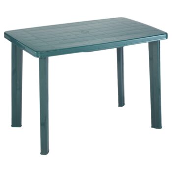 <p dir="LTR" style="text-align: justify;">Záhradný stôl FARETY je skvelou voľbou pre každé vonkajšie posedenie. Vyhotovený z odolného plastu v zelenej farbe, pôsobí čisto a moderne. Jeho súčasťou je aj praktický otvor na slnečník, ktorý zabezpečí príjemný tieň a komfort aj počas horúcich…