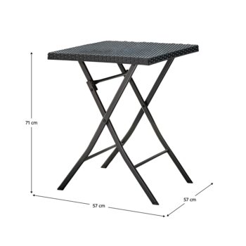 KONDELA Faruk záhradný set z umelého ratanu čierna – Obrázok 2