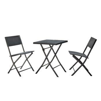 Predstavujeme vám záhradný set z umelého ratanu Faruk v elegantnej čiernej farbe, ktorý je ideálnym doplnkom pre vašu záhradu. Tento moderný a štýlový set od značky KONDELA je navrhnutý tak, aby poskytoval pohodlie a estetický vzhľad pre vaše vonkajšie priestory.