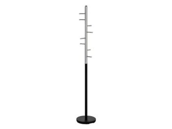 Jednoduchý vešiak je vyrobený z kovu. Okrúhly podstavec zaručuje jeho stabilitu.Je v štýlovom dvojfarebnom prevedení.Výška 173 cm.Priemer podstavy 30 cm.Dodávame v demontovanom stave.