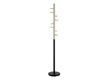 Jednoduchý vešiak je vyrobený z kovu. Okrúhly podstavec zaručuje jeho stabilitu.Je v štýlovom dvojfarebnom prevedení.Výška 173 cm.Priemer podstavy 30 cm.Dodávame v demontovanom stave.