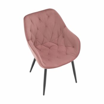 Kreslo FEDRIS Vám zaručene zabezpečí dokonalý komfort a relax po akom túžite. Rozmery kresla sú (ŠxHxV): 58x68x80 cm. Výška sedu je 47cm a hĺbka sedu je 44cm. Čalúnené je na dotyk príjemnou, zamatovou ružovou Velvet látkou. O stabilitu sa starajú nadčasové, kovové nohy v čiernej farbe. Dizajnové…