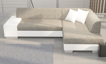 NABBI Ferol L rohová sedačka s rozkladom a úložným priestorom tmavohnedá / béžová – Obrázok 6