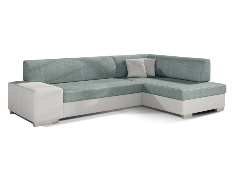 NABBI Ferol P rohová sedačka s rozkladom a úložným priestorom mentolová / biela Moderná rohová sedačka FEROL P je vyrobená v tvare L a je vhodné ju umiestniť do menších obývacích izieb, no svoje uplatnenie si nájde aj vo väčších obývačkách, či študentských izbách. Sedačka na prvý pohľad zaujme nie len svojim jednoduchým dizajnom a čistou líniou, ale aj svojou pohodlnosťou,…