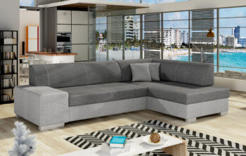 NABBI Ferol P rohová sedačka s rozkladom a úložným priestorom sivá / svetlosivá – Obrázok 2